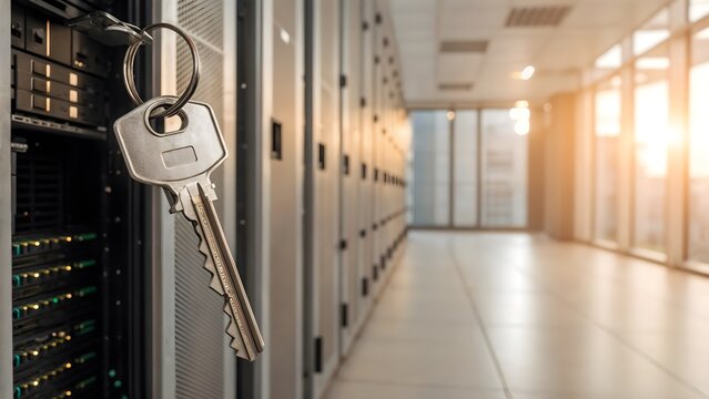 Server room security key access to data center infrastructure
