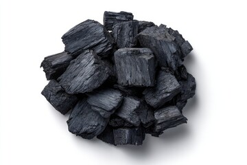 Obraz premium A cluster of charcoal briquettes