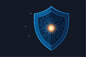 Fototapeta premium Cybersecurity Shield Core 