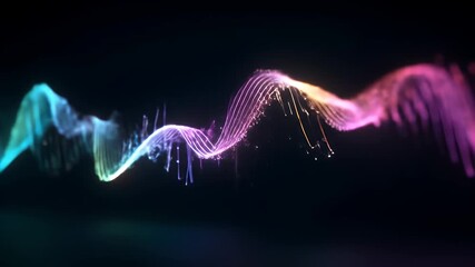 Wavy digital abstract design on dark background, suitable for digital marketing campaigns, website backgrounds, and graphics projects.