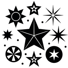 Obraz premium Versatile collection of flat design star icons for various applications