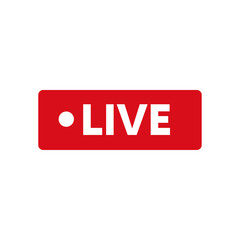 Live streaming icon vector template. Red signs and symbols of streaming, Broadcasting, Online video and podcast