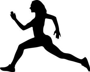 Woman running with focused determination