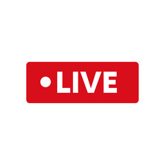 Live streaming icon vector template. Red signs and symbols of streaming, Broadcasting, Online video and podcast