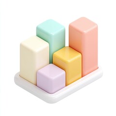 Fototapeta premium Pastel-colored bar graph icon