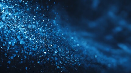 Blue particle abstract background.