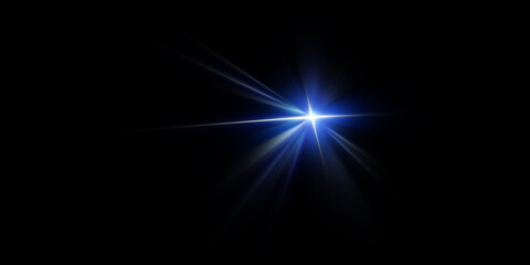 Bright blue starburst on a black background