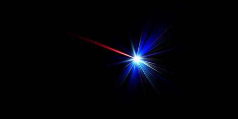 Vibrant blue and red light beam against a black background.
