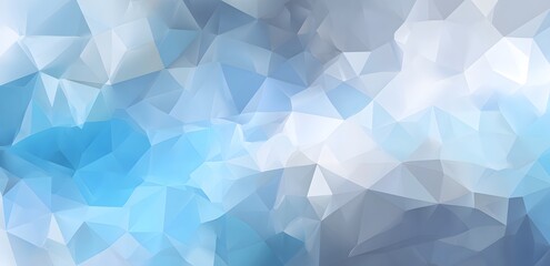 Obraz premium Light blue and gray background with low-poly shapes, white background