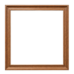 Wooden picture frame with blank space for artwork or photo  on a transparent background
