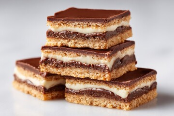 Stacked chocolate-covered cookies