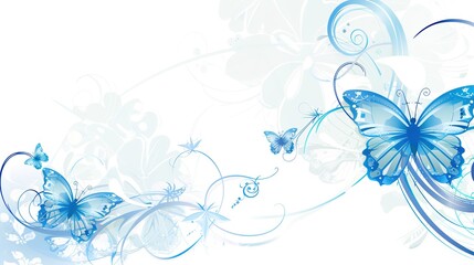 Light Blue Butterfly on White Background – a delicate and graceful visual. The soft blue butterfly set against a white backdrop creates a clean, airy, and elegant composition.