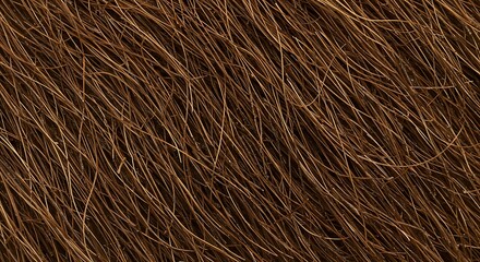 Fototapeta premium Close-up macro view of natural brown coconut coir fibers, textured background