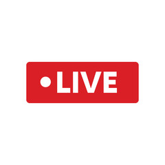Live streaming icon vector template. Red signs and symbols of streaming, Broadcasting, Online video and podcast