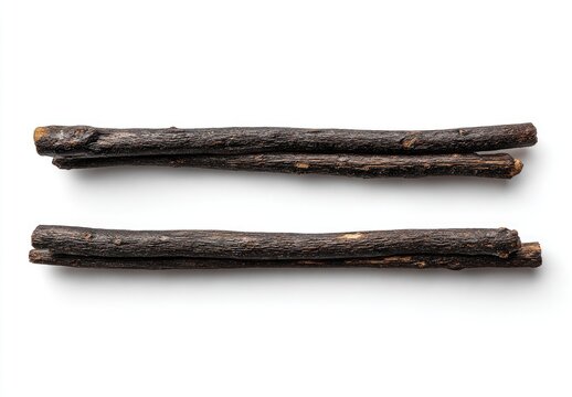 Two parallel wooden sticks