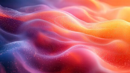 Vibrant abstract waves in rich hues of orange, pink,and blue, creating a dynamc and fluid visual experiece perfect for modern desin projects.
