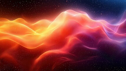 Vibrant abstract wave of flowing colors in a cosmic ackdrop, evoking energy an creativity, perfect for dgital art and modern desig projects.