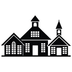 Fototapeta premium School Building Silhouette for Education Graphic