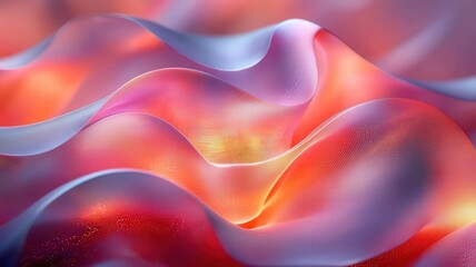 Abstract flowing fabric in vibrant hues of red and prple, creating a sense of ovement and elegance, perfct for modern design and atistic projects.