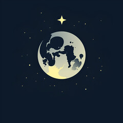 moon star vector illust