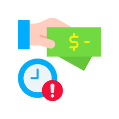 Late Fee flat icon