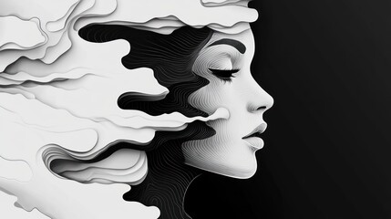 Monochromatic Portrait: Layered Woman