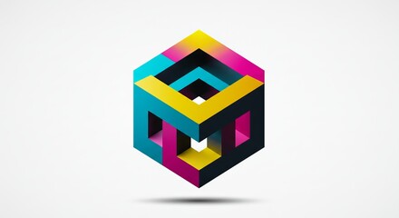 Geometric cube inspired logo