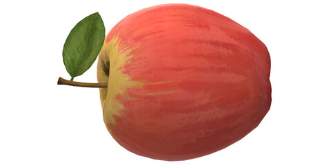 3D Render Apple isolated on a Transparent Background