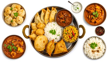 Indian food platter, various dishes