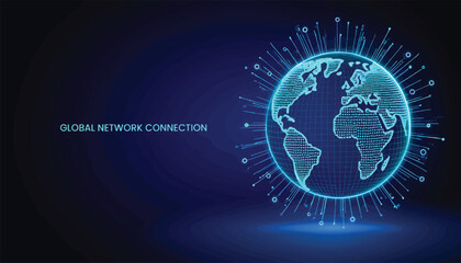 Global Network Connection A Digital Representation of the Earth's Interconnectedness
