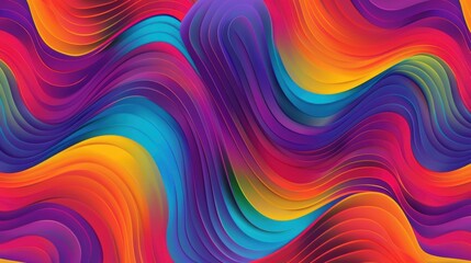 Obraz premium Vibrant Rainbow Spectrum Abstract Background: Colored Shapes & Vintage Era Aesthetics for Wallpaper
