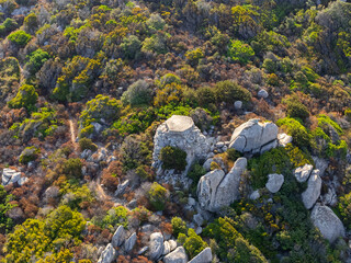 Aerial view of the fortifications of Capo Testa