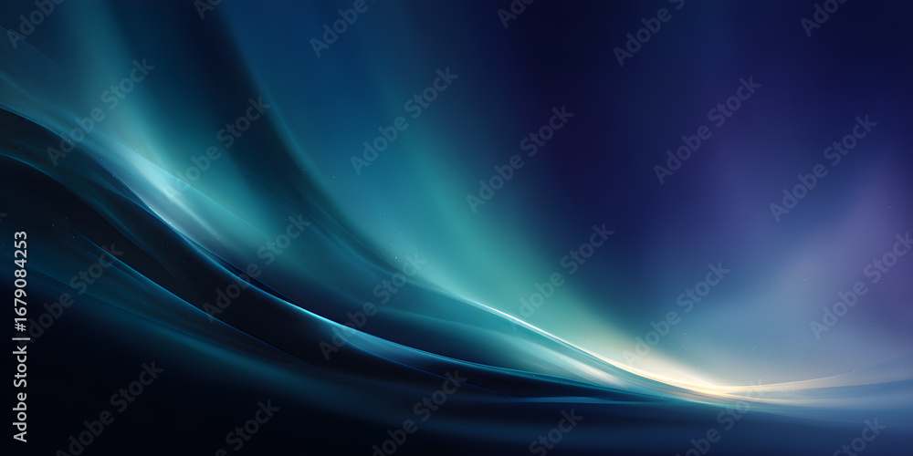 Canvas Prints a dark aurora inspired background with soft blue wavy lines that is soothing to the eyes.