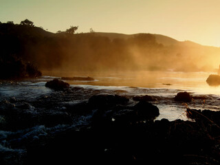 Sunset on the river, Brazil