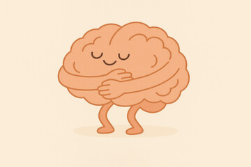 brain hugging itself