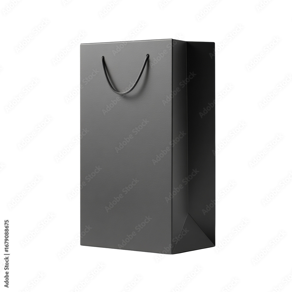Aufkleber elegant monochrome shopping bag floating against an infinite void ready for customization