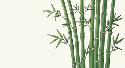 Fototapeta premium Bamboo Stalks Arrangement with Empty Space: Illustrative Serenity and Asian Flora Representation