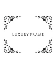 Set of Four Intricate Ornate Corner Frames, Luxury Scrollwork Decorative Elements on Isolated White Background