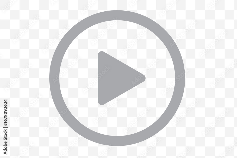 Poster transparent png vector image of red video play button with rounded triangle icon
