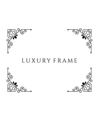 Set of Four Elegant Ornate Corner Frames with Swirls and Sharp Edges on Isolated White Background
