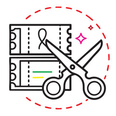 Coupon Cut-With-Scissors Outline Icon