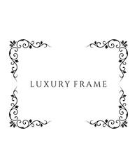 Set of Four Ornate Corner Frame Decorative Elements, Luxury Vintage Style on Isolated White Background