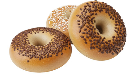 Isolated Bagels on White Background
