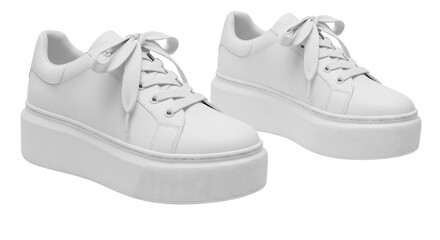 Isolated White Platform Sneakers