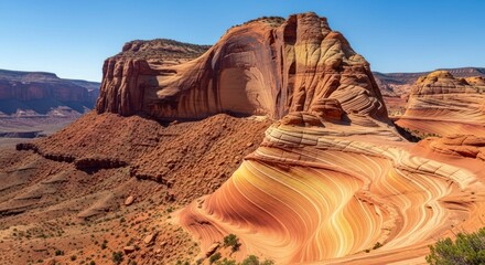 Rock Formation in Arizona Desert Landscape