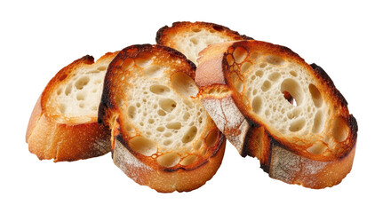 Isolated Sliced Toasted Baguette Bread