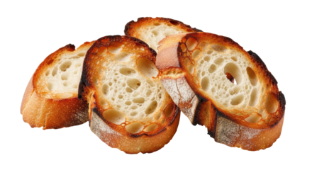 Isolated Sliced Toasted Baguette Bread
