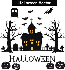 helloween home black vector,Happy Halloween vector lettering. Handwritten text design. Vector on white background