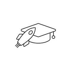 launch education icon outline editable stroke line drawing eps