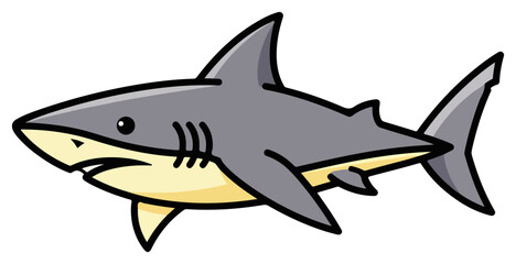 Fototapeta premium Gray Shark Underwater Illustration.